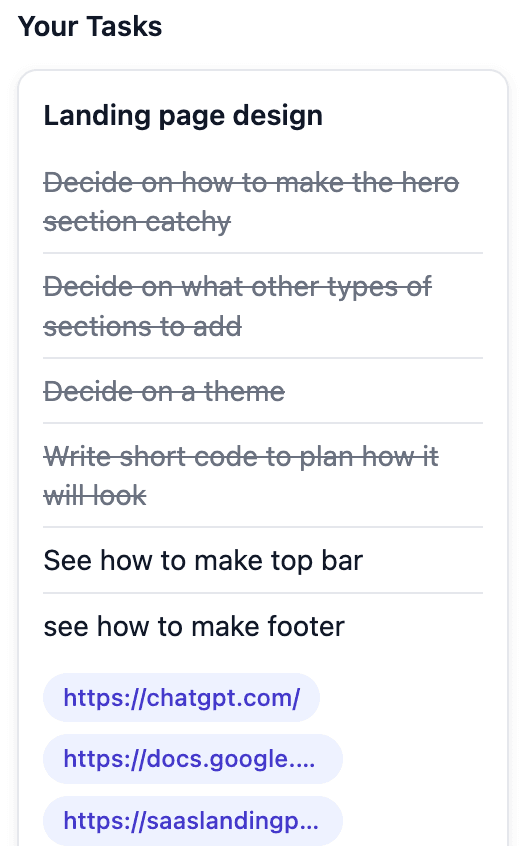 Tasks